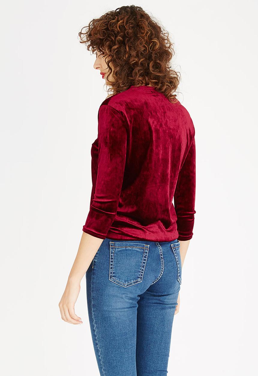 edit - Velvet T-shirt Dark Red
