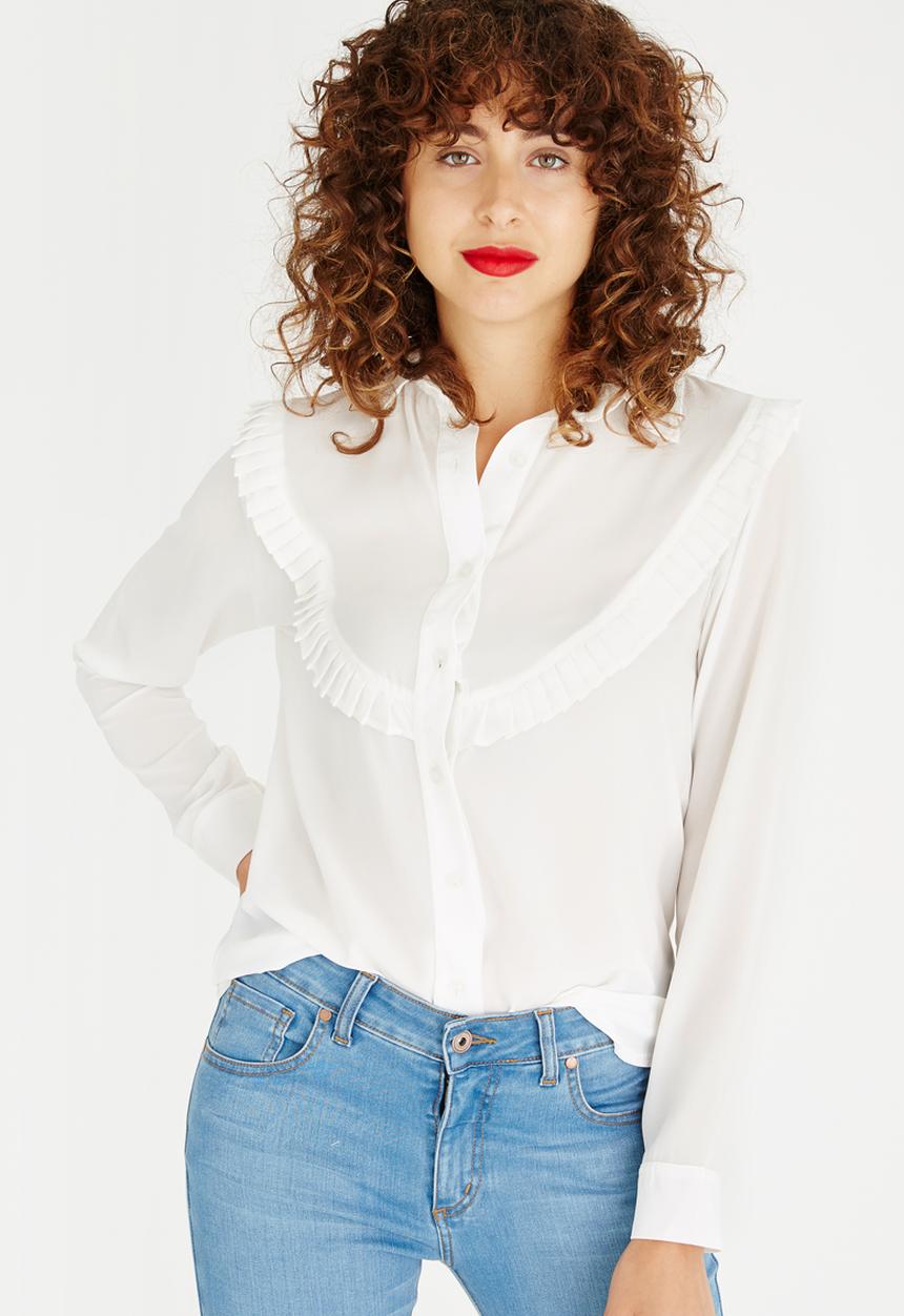 STYLE REPUBLIC - Pleat Detail Blouse Off White