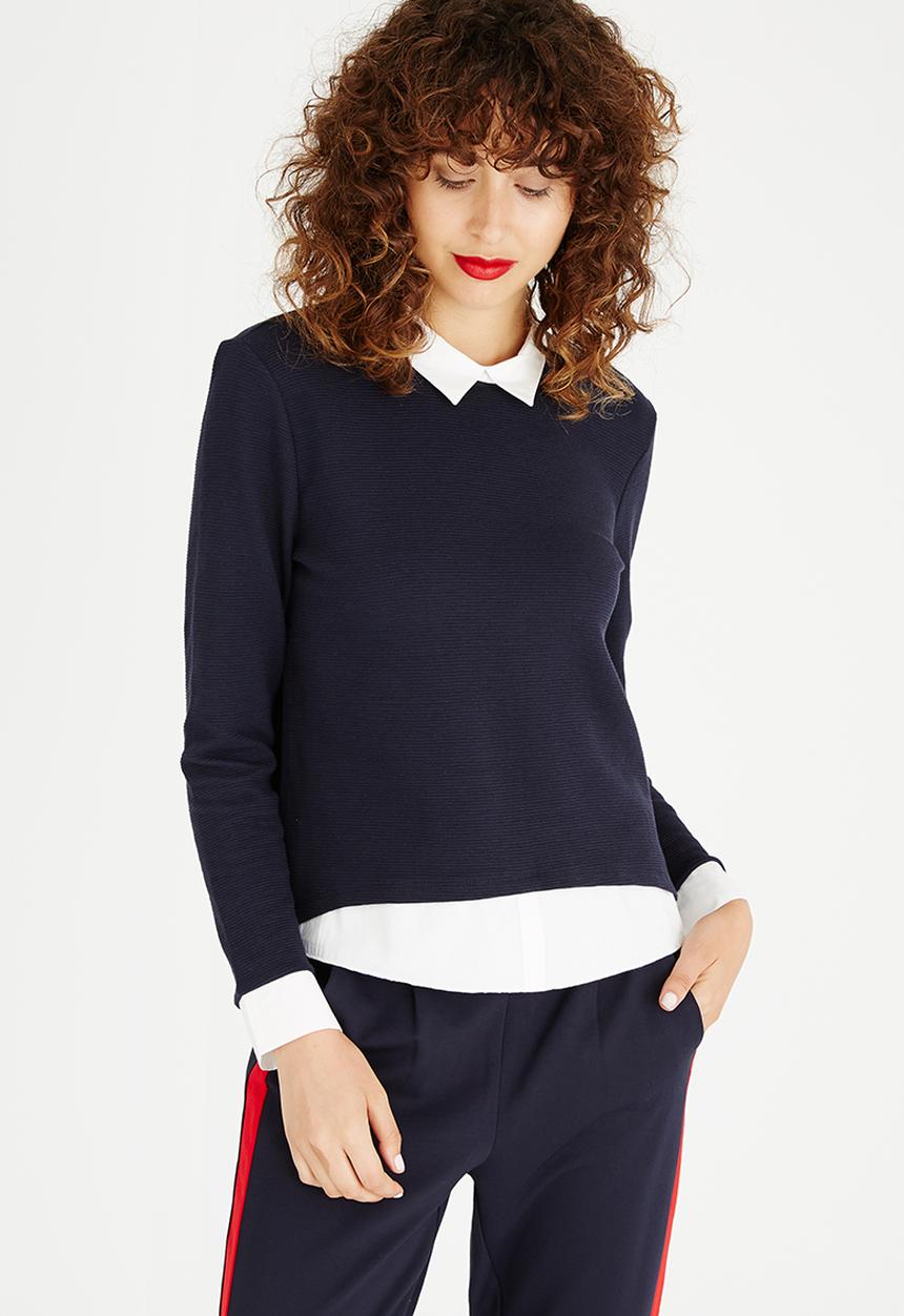 ONLY - Carmen 2-in-1 Top Navy