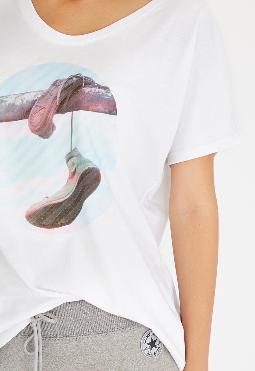 Converse - Striped Hanging Sneaker Tee White
