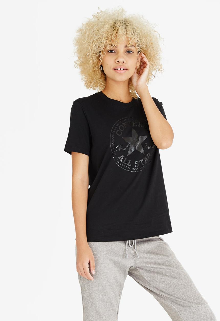Converse - Metallic Crew Tee Black