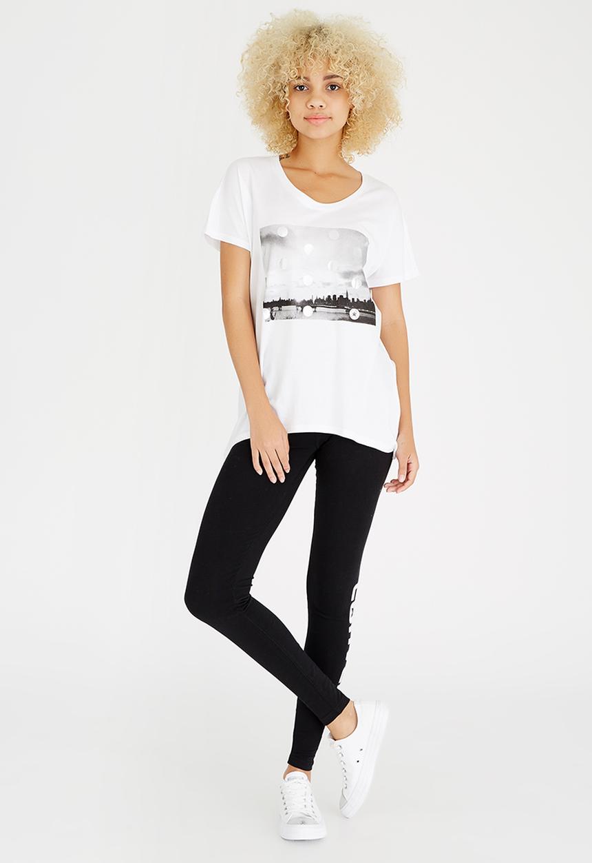 Converse - Metallic Photo Femme Tee White