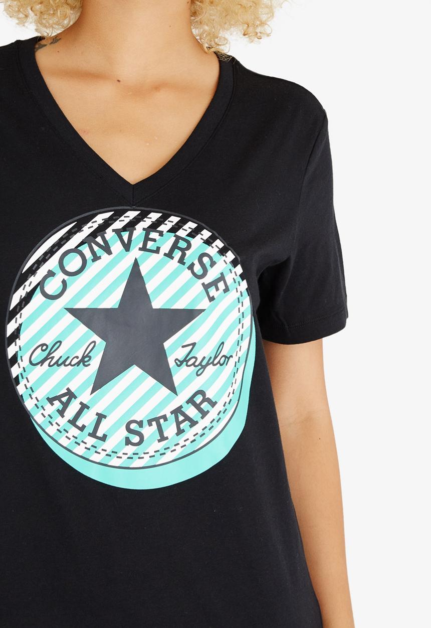 Converse - Off-centre Stripe Fill Tee Black