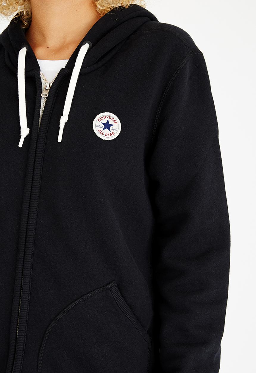 Converse - Full Zip Hoodie Black