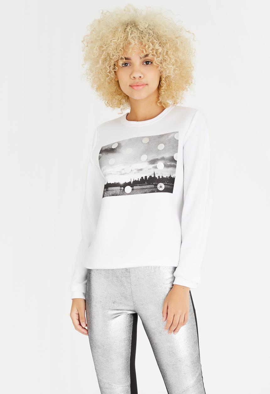 Converse - Metallic Neoprene Crew White
