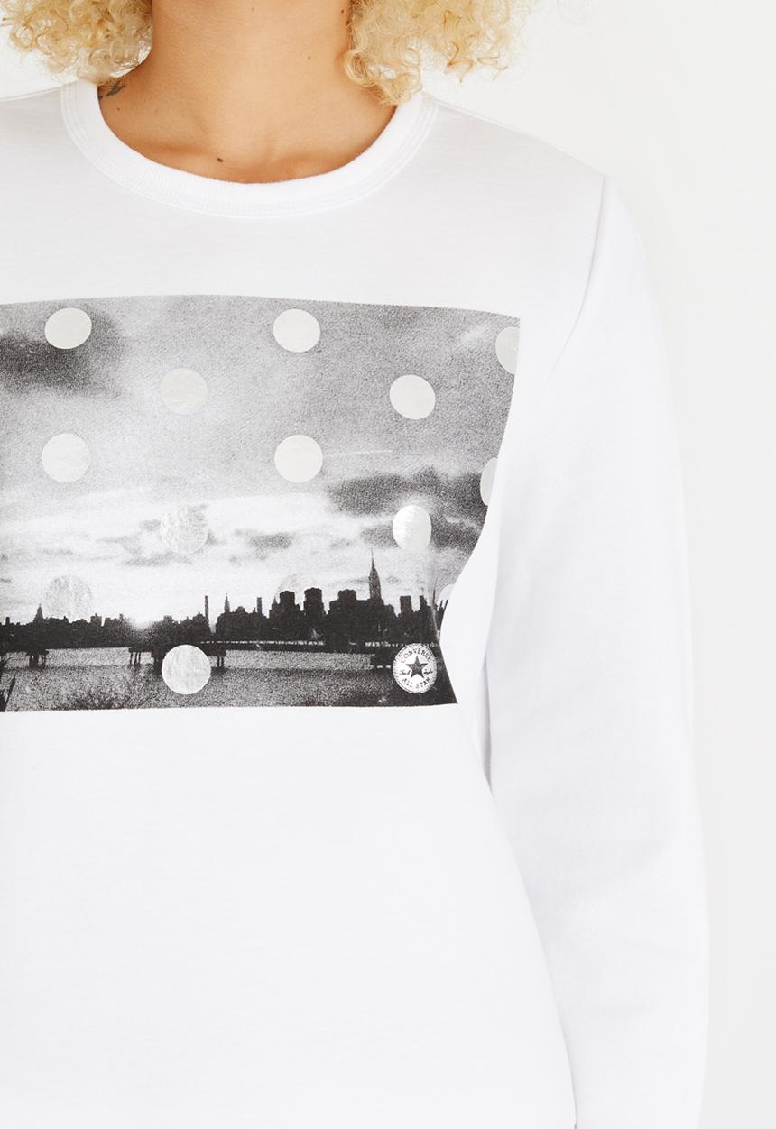 Converse - Metallic Neoprene Crew White