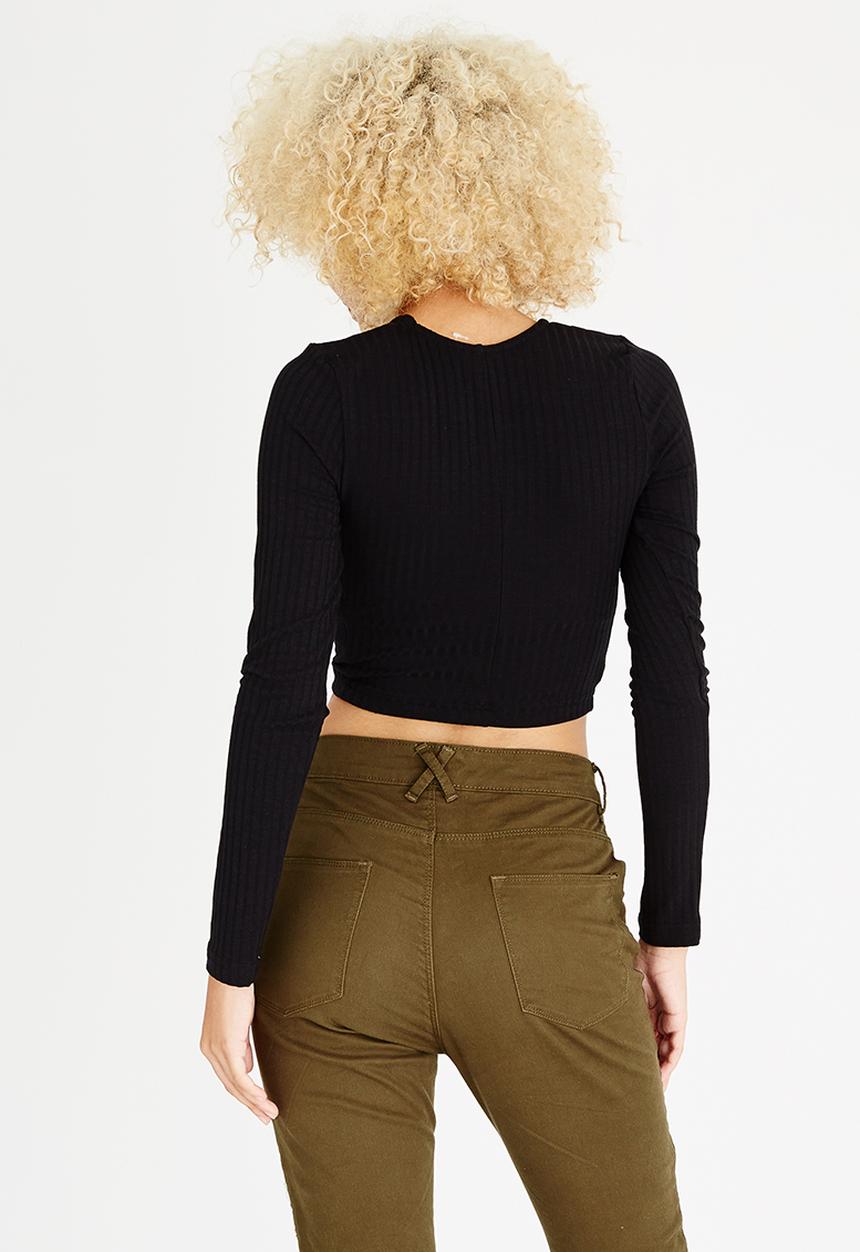 c(inch) - Knot Detail Crop Top Black