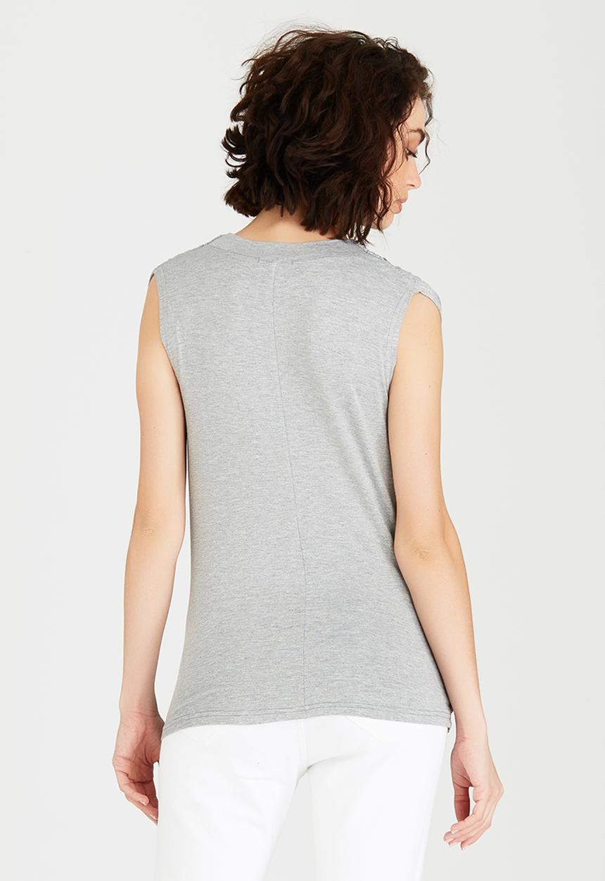 edit - Cross-over Top Grey