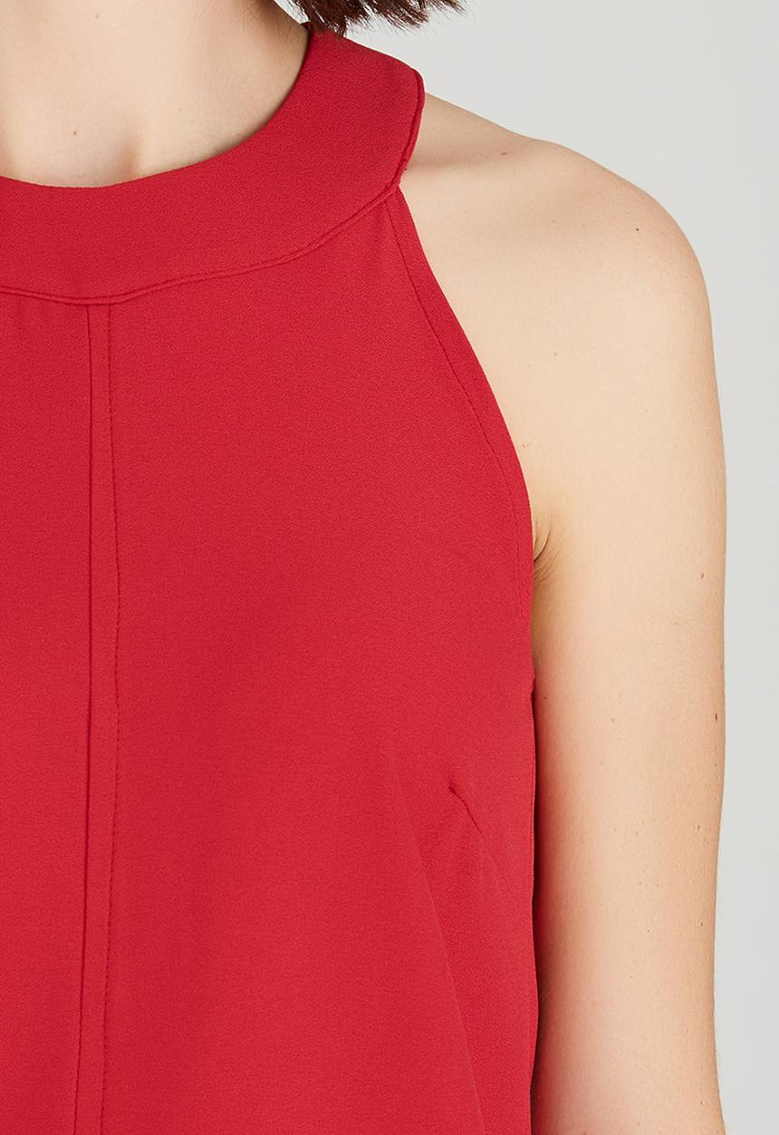 edit - Woven Halterneck Top Red