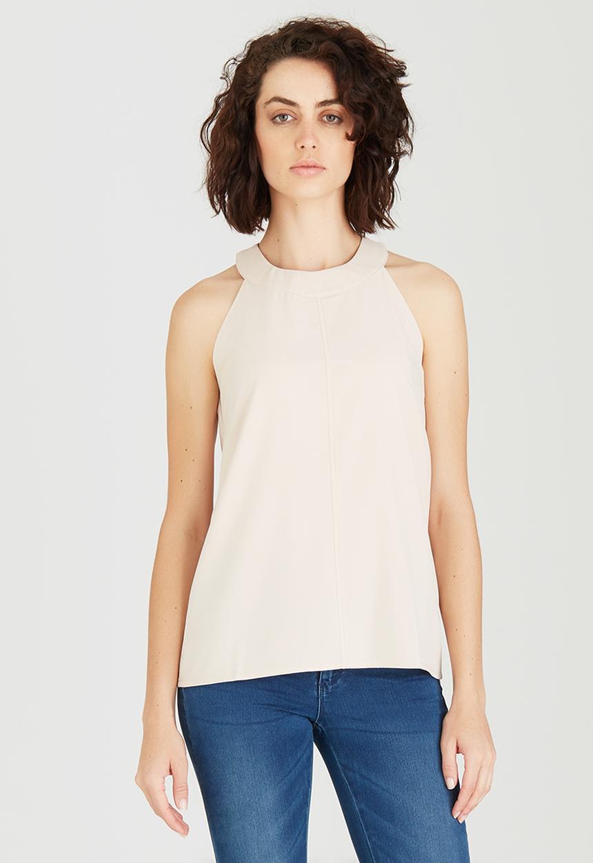 edit - Woven Halterneck Top Stone