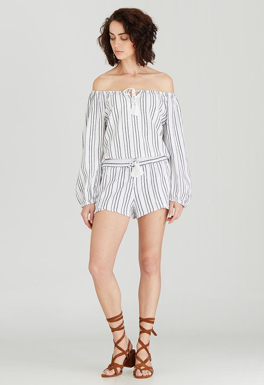 Billabong  - Striped Gypset Haven Top Black and White