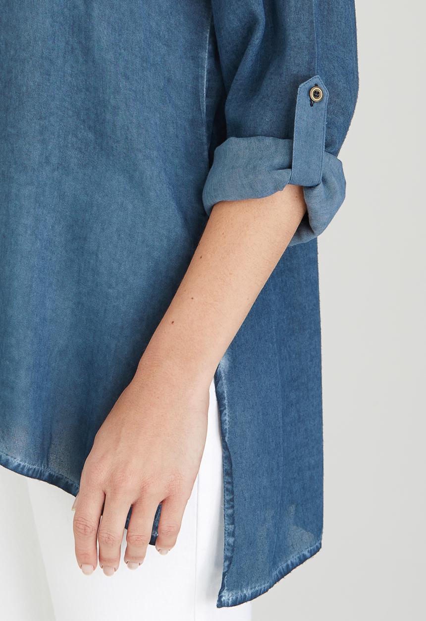 G Couture - One Pocket Blouse Blue