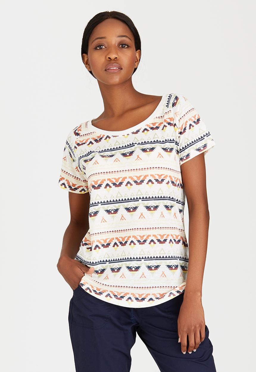 JEEP - Linen Tribal Print Tee Off White
