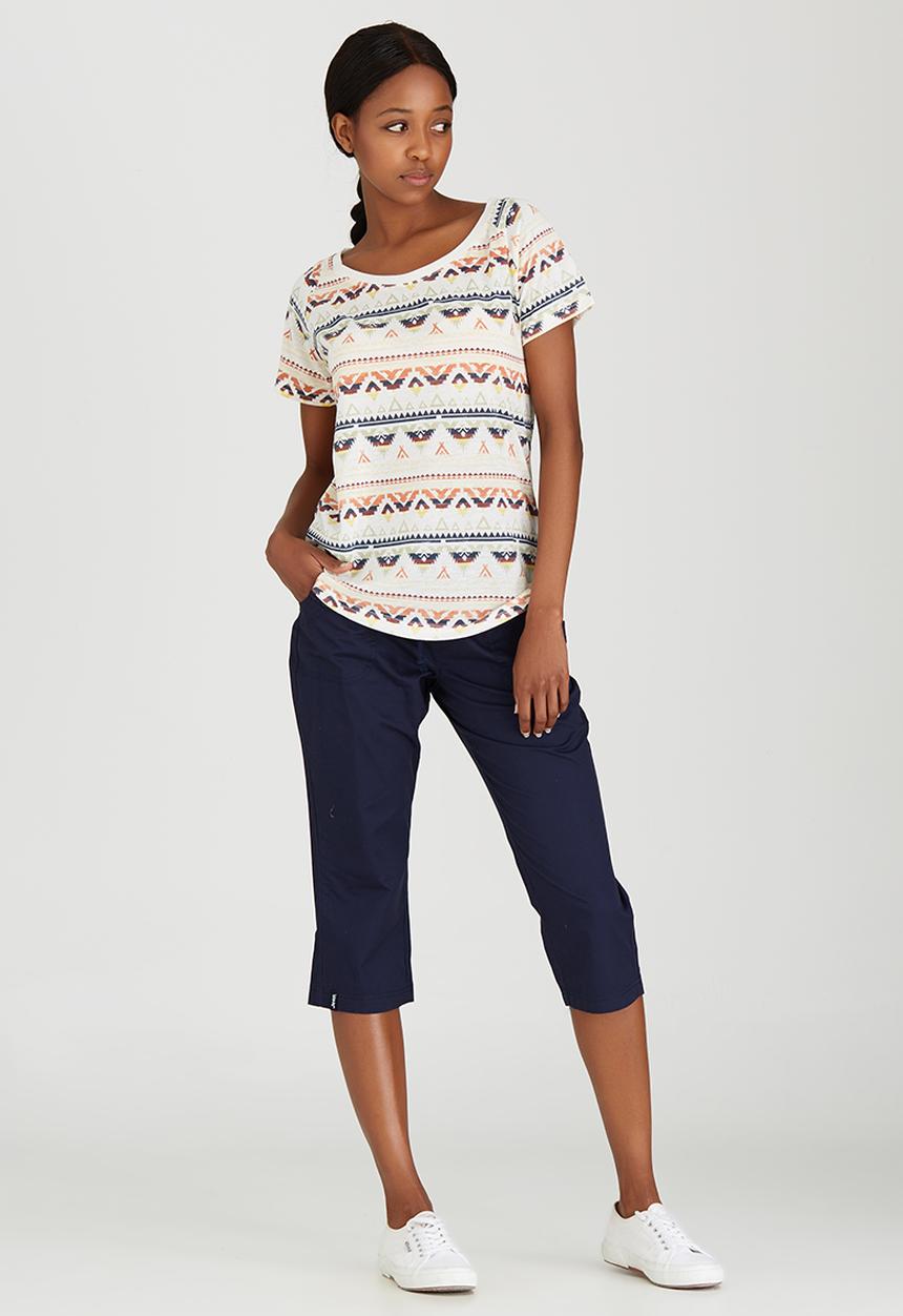JEEP - Linen Tribal Print Tee Off White