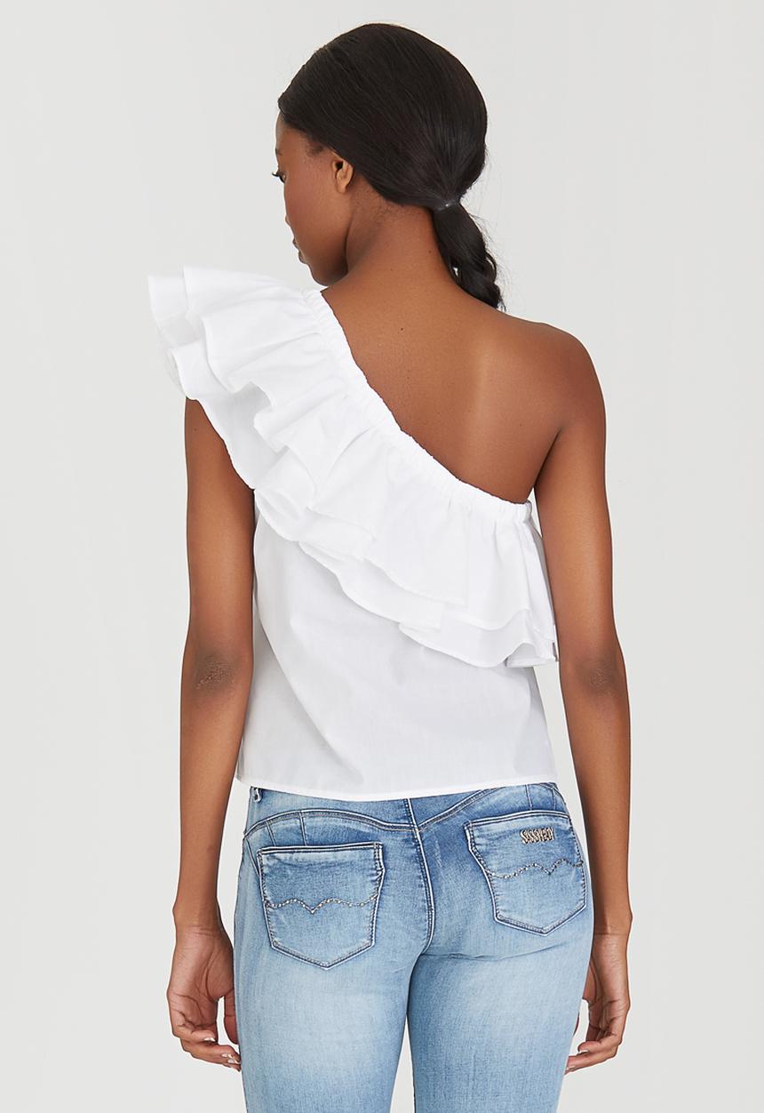 STYLE REPUBLIC - One Shoulder Blouse White