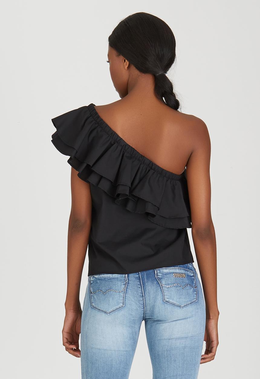 STYLE REPUBLIC - One Shoulder Blouse Black