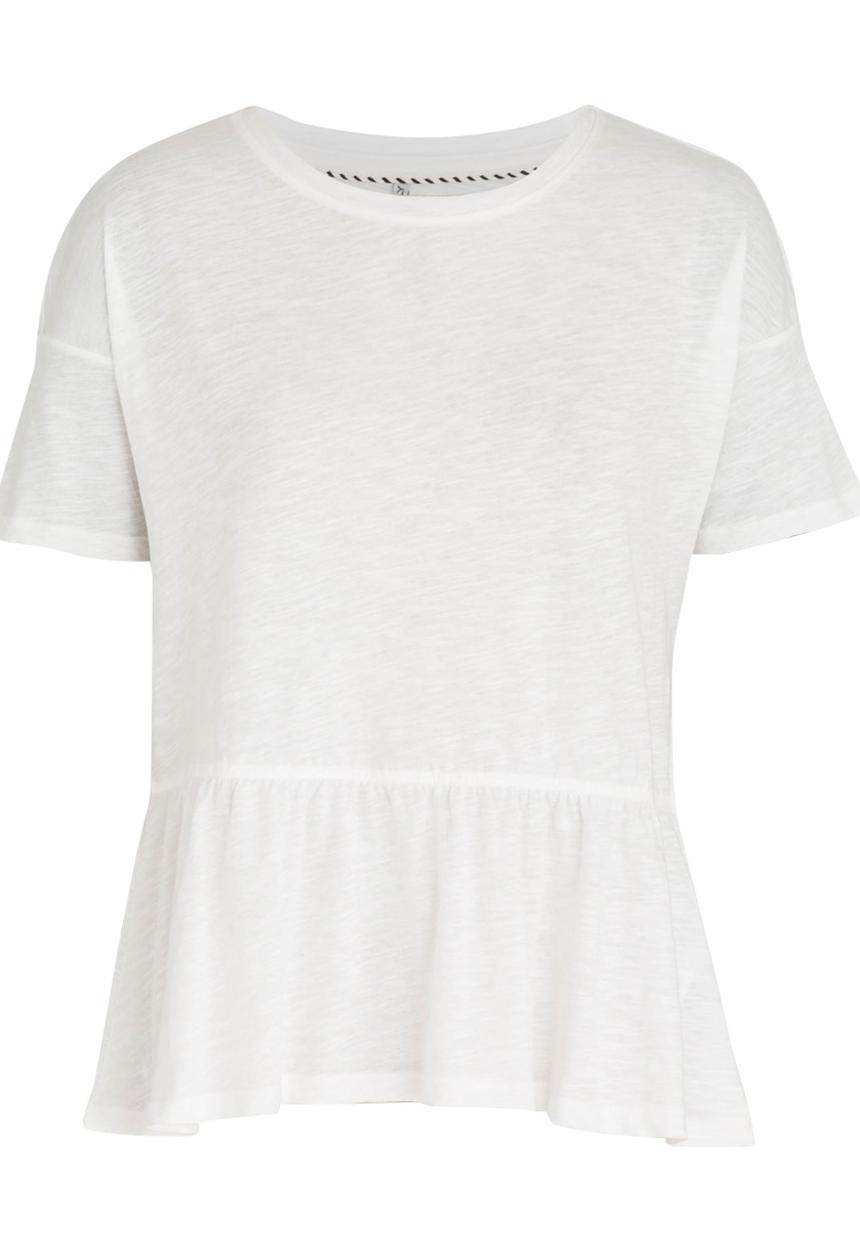 ONLY - Leah Ruffle Detail Tee White