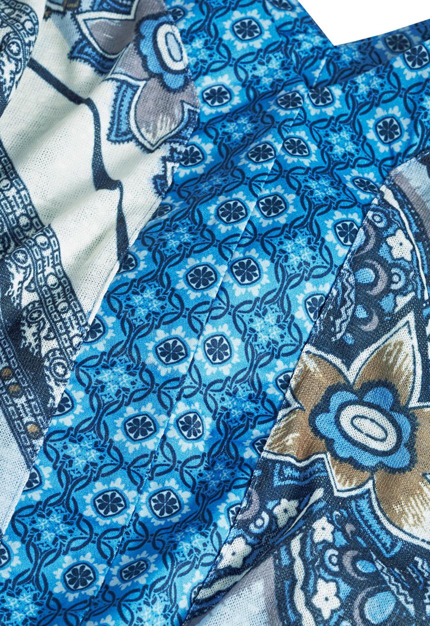 Next - Printed Kaftan Blue/White Blue and White