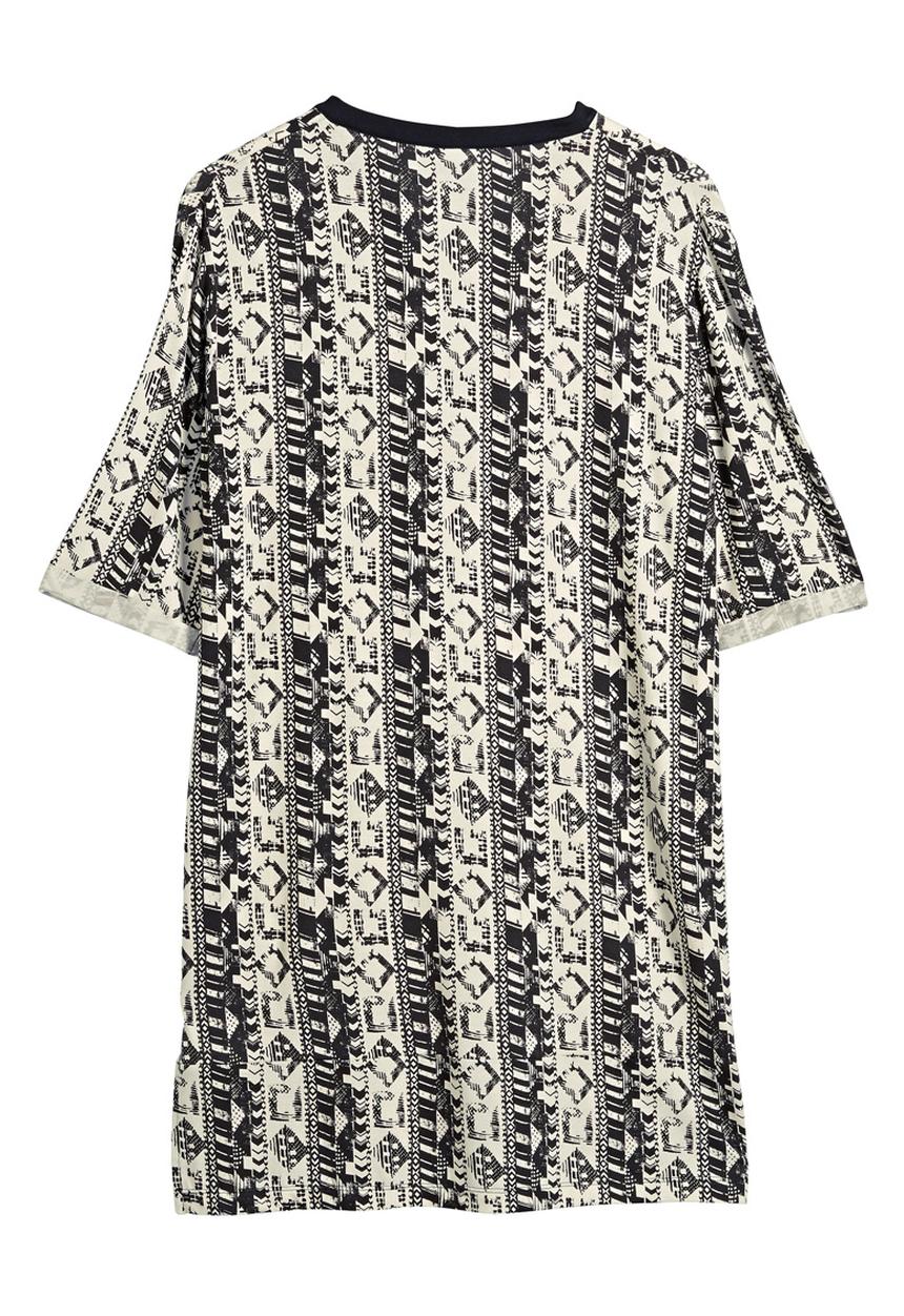 Next - Notch-neck Tunic Black/White Black and White