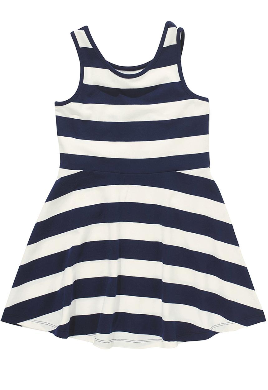 Next - Navy stripe skater dress Blue and White