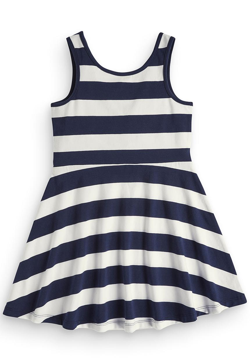 Next - Navy stripe skater dress Blue and White