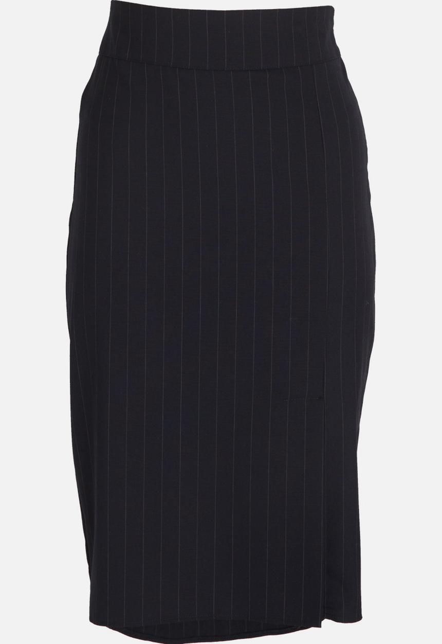 STYLE REPUBLIC - Dip Hem Striped Fitted Skirt Navy