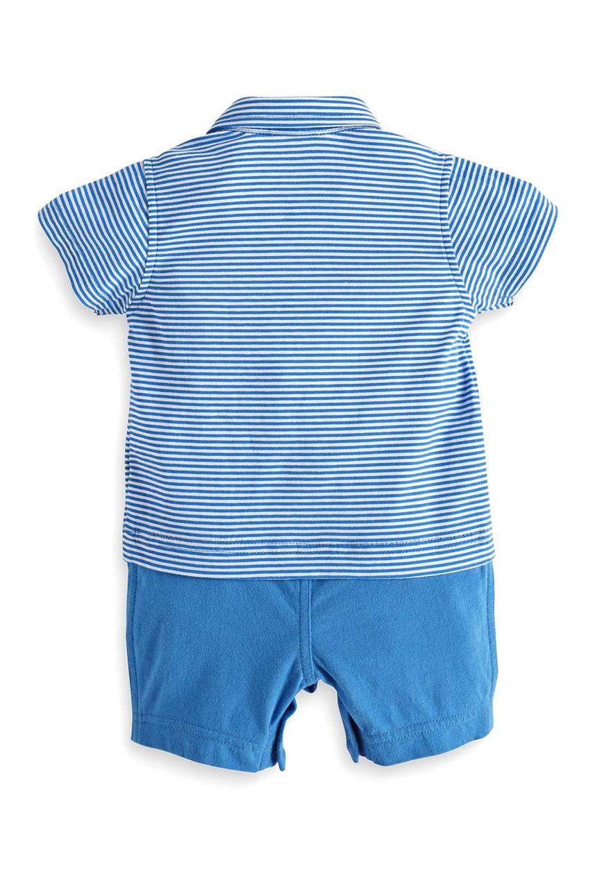 Next - Polo Shirt Romper Pale Grey Pale Grey