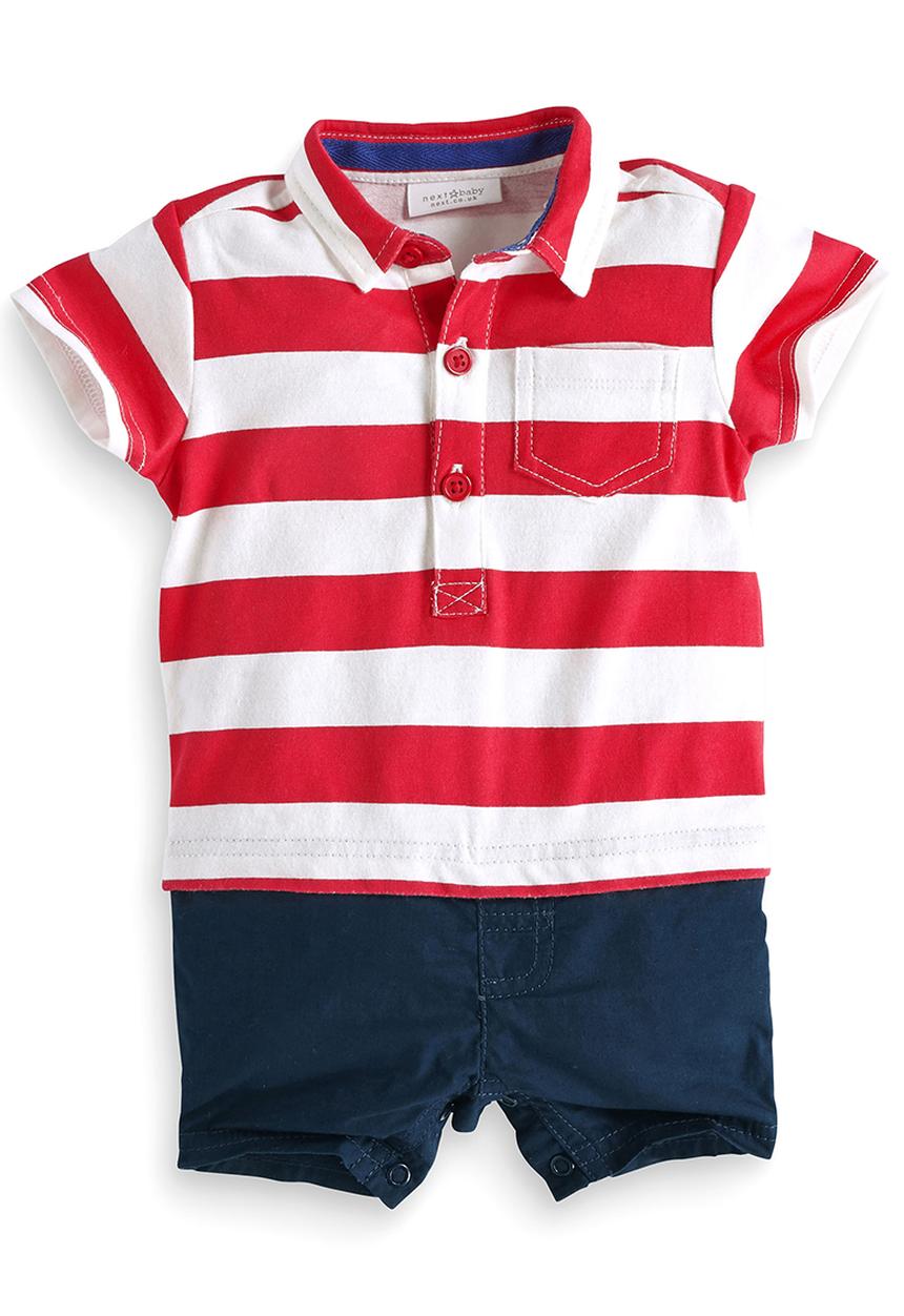Next - Polo Shirt Romper Multi-colour