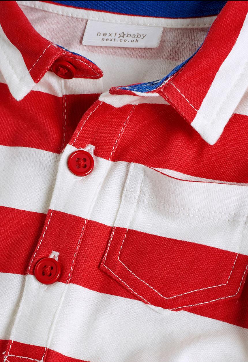 Next - Polo Shirt Romper Multi-colour
