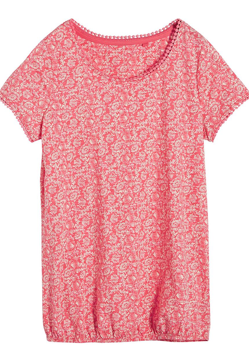 Next - Bubble-hem T-shirt Coral