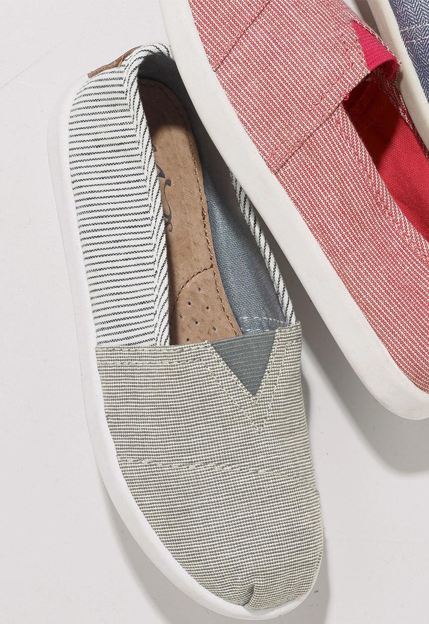 Next - Stripe Espadrilles Pale Grey Pale Grey