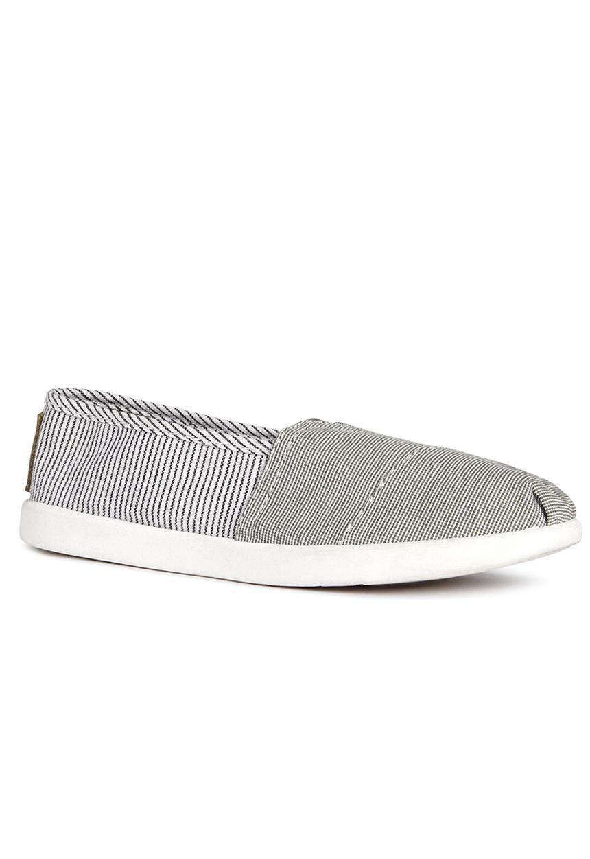 Next - Stripe Espadrilles Pale Grey Pale Grey