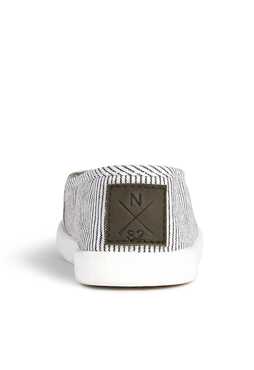 Next - Stripe Espadrilles Pale Grey Pale Grey