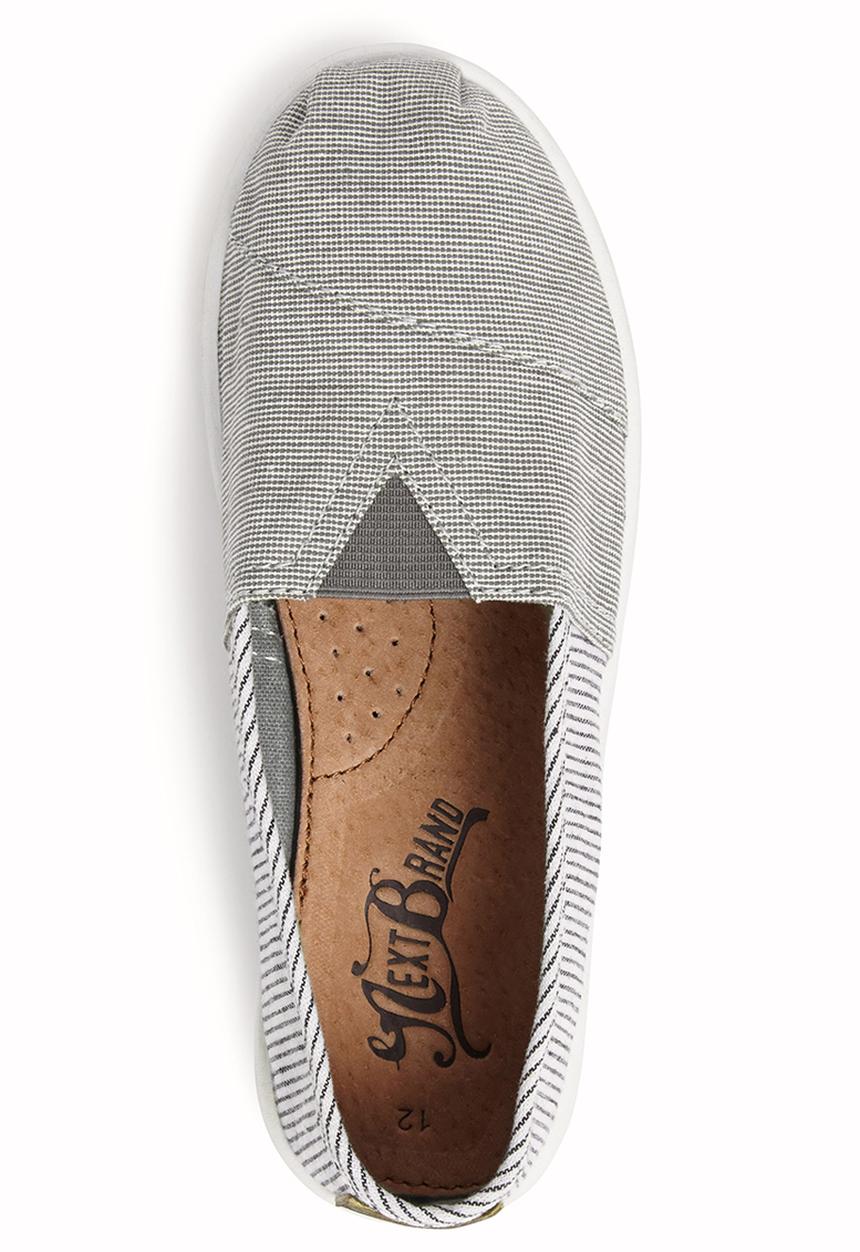 Next - Stripe Espadrilles Pale Grey Pale Grey