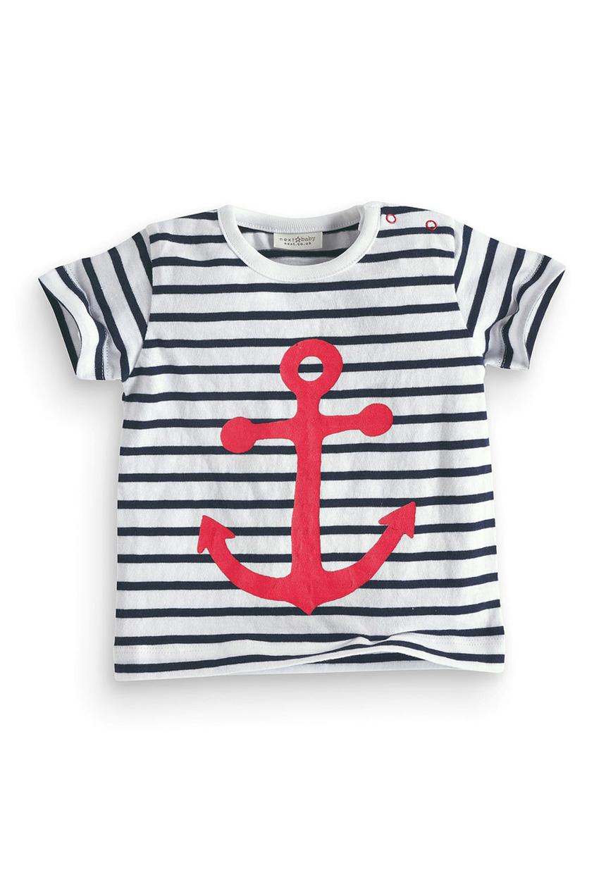 Next - Anchor-stripe T-shirt Pale Grey Pale Grey