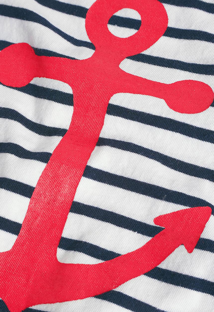 Next - Anchor-stripe T-shirt Pale Grey Pale Grey