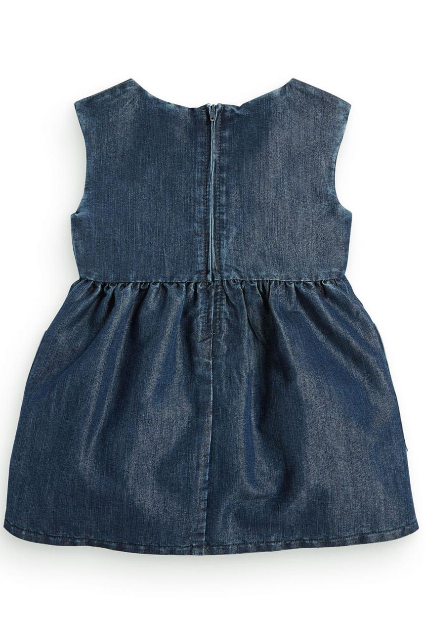 Next - Mixed denim dress Mid Blue