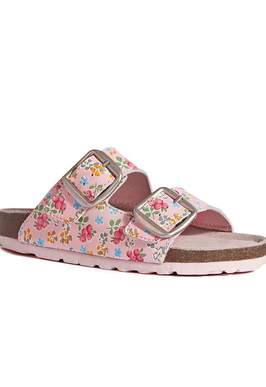 Next - Floral Corkbed Sandals Mid Pink Mid Pink