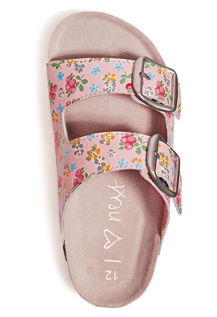 Next - Floral Corkbed Sandals Mid Pink Mid Pink