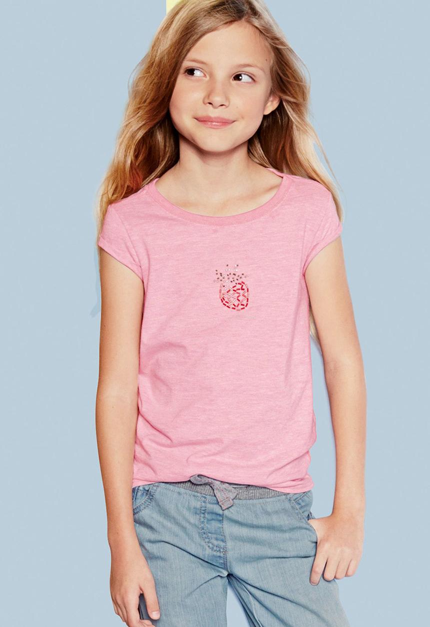 Next - Pink beaded strawberry t-shirt Mid Pink