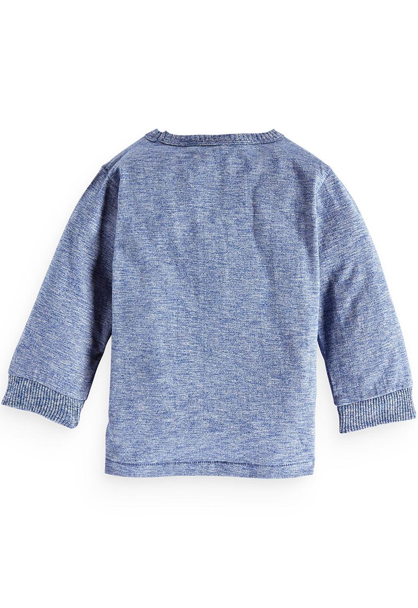 Next - Long sleeve blue marl t-shirt Mid Blue