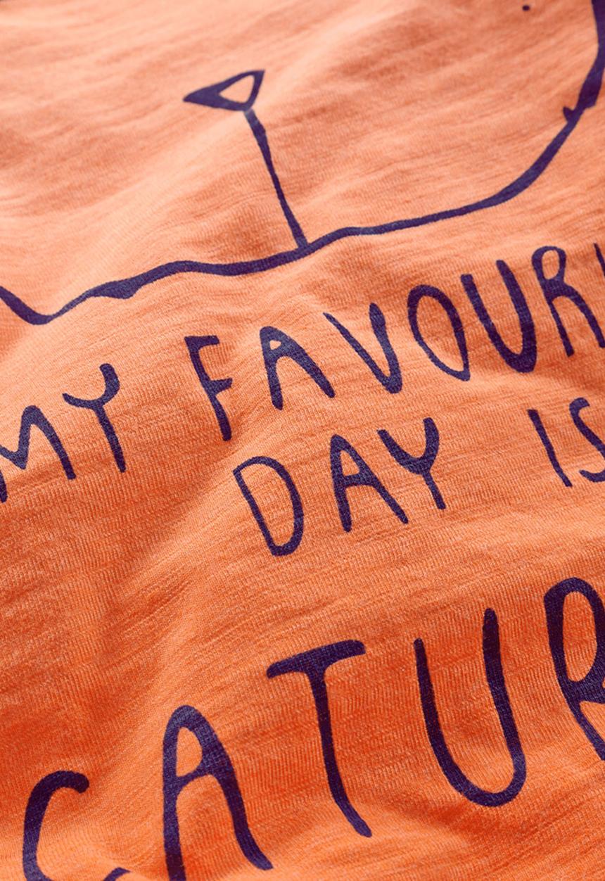 Next - Caturday dip dye t-shirt Orange
