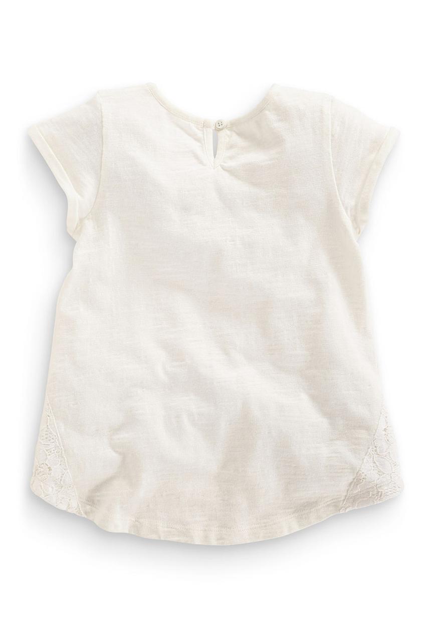 Next - Lace Trim T-shirt Stone/Beige