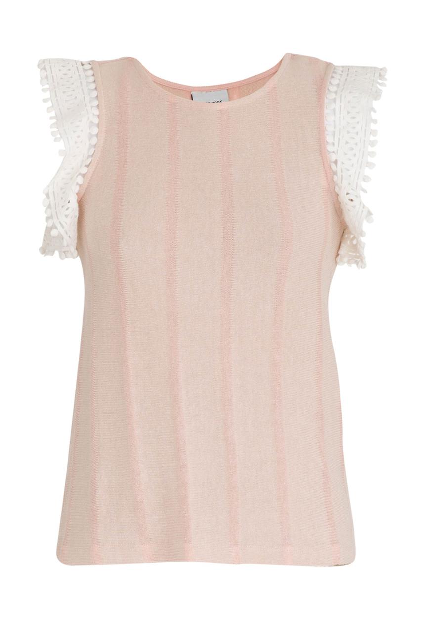 Vero Moda - Amari Lace Frill Top Beige