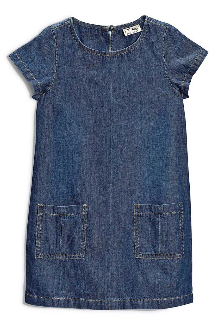 Next - Denim Shift Dress Dark Blue