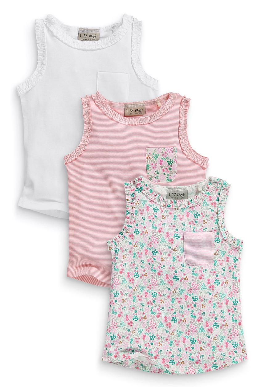Next - 3-pack Ditsy Vests Multi-colour