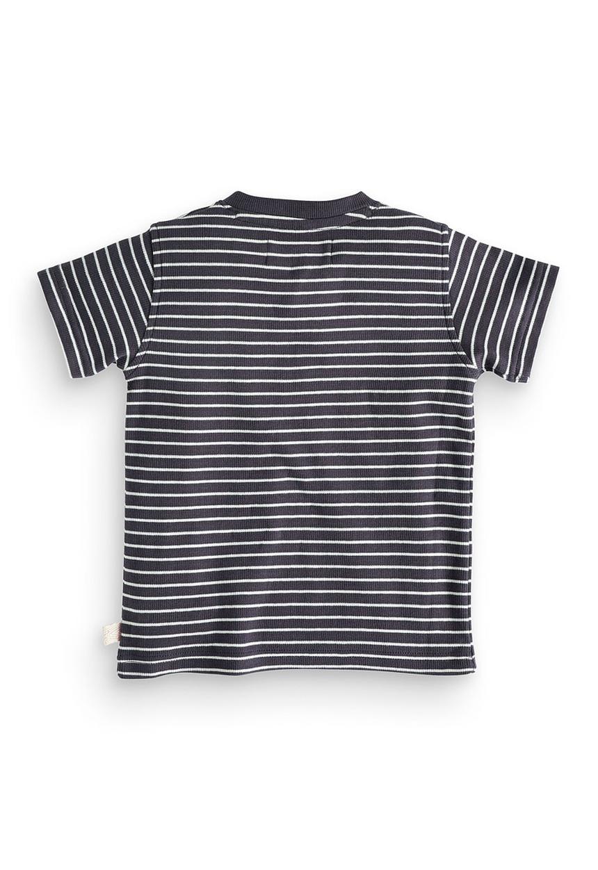 Next - Navy stripe grandad t-shirt Blue and White