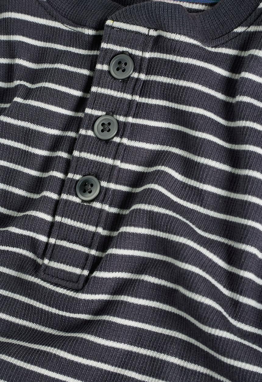 Next - Navy stripe grandad t-shirt Blue and White