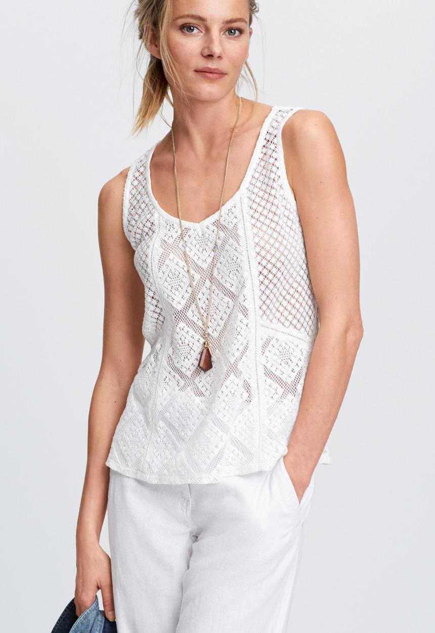 Next - Aztec Jersey Cami White