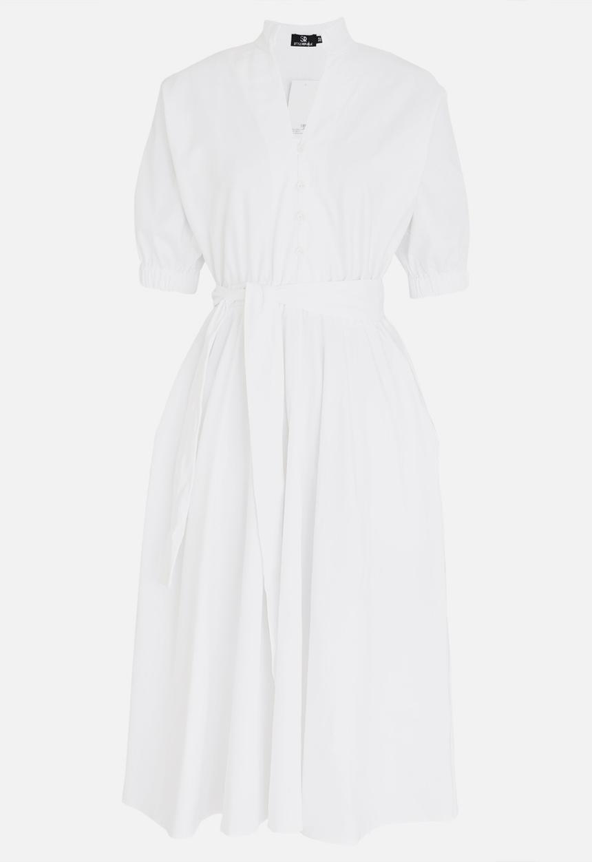 STYLE REPUBLIC - Sleeve Detail Fit And Flare Dress White